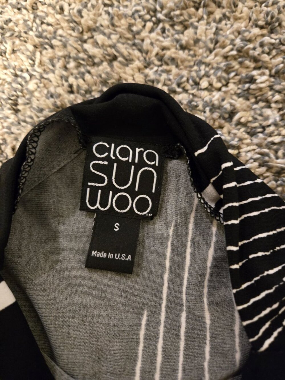 Clara Sun Woo Black White Stripe Shirt Pant Set XS/S - Picture 2 of 6